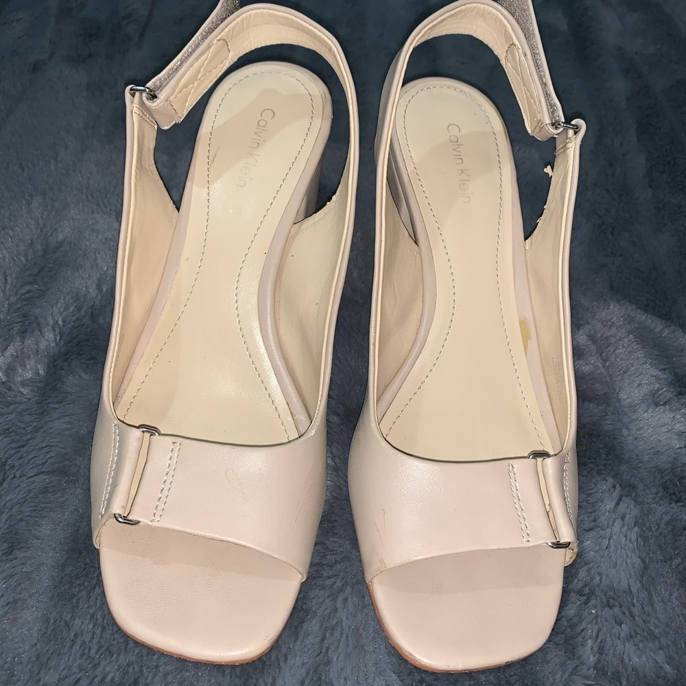 Calvin Klein Nude Block Heels